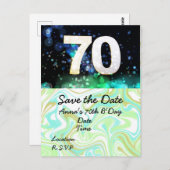 70e verjaardag Sla het Briefkaart Datum op (Voorkant / Achterkant)