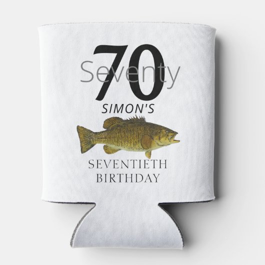 70e verjaardag Smallmouth Bass Vist zeventig visse Blikjeskoeler (Achterkant)