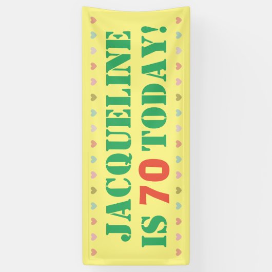 70e verjaardag spandoek (Verticaal)