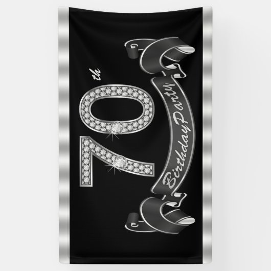 70e verjaardag spandoek (Verticaal)