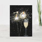 70e verjaardag Sparklers met wijn Kaart (Voorkant)