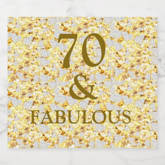 70e verjaardag sparkling wijnetiket (Enkel label)