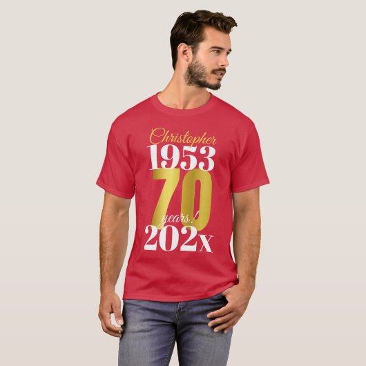 70e verjaardag Speciale datums T-shirt (Voorkant volledig)