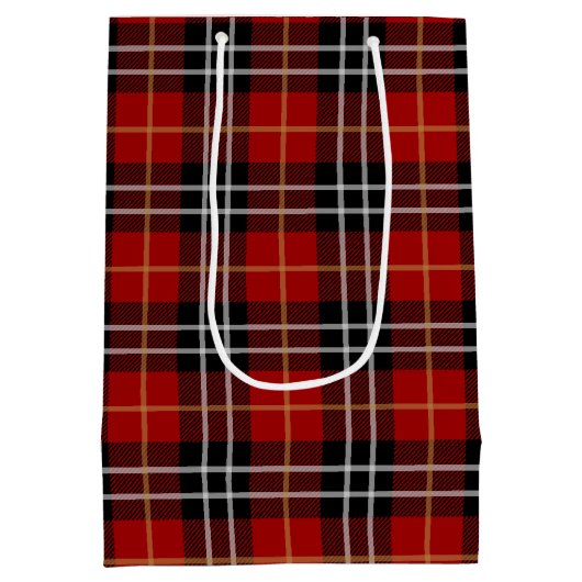 70e verjaardag 'Stick Girl' op Tartan Medium Cadeauzakje (Achterkant)