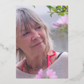 70e verjaardag stoffige roze en roos goud folie uitnodiging (Achterkant)