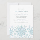 70e verjaardag Surprise Party Blue Snowflake Kaart (Voorkant)