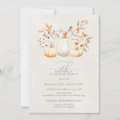 70e Verjaardag Surprise Party Witte Pompoen Herfst Kaart (Voorkant)