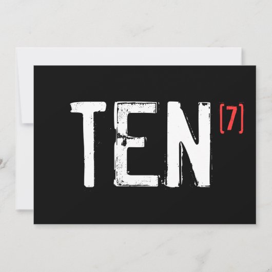 70e verjaardag - Tien tot de zevende uitnodiging (Voorkant)