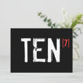 70e verjaardag - Tien tot de zevende uitnodiging (Staand voorkant)