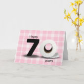 70e verjaardag toiletpapier rol op plaid kaart (Gele Bloem)