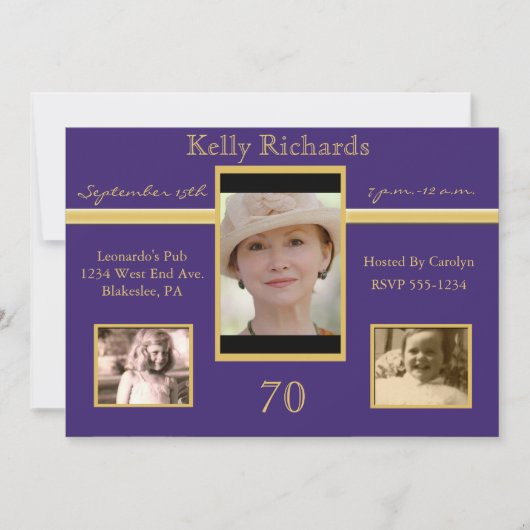 70e verjaardag Tri Foto-uitnodigingen van Tri Kaart (Voorkant)