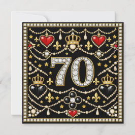 70e verjaardag Tudor geïnspireerde juwelen geschie Bedankkaart