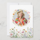 70e Verjaardag Tuin Bloemen Wild Meadow Foto Kaart (Achterkant)