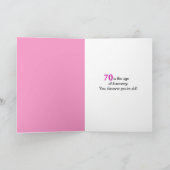 70e verjaardag Tulp Kaart (Binnen)