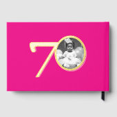 70e verjaardag twee foto's hot roze goud gastenboek (Achterkant)