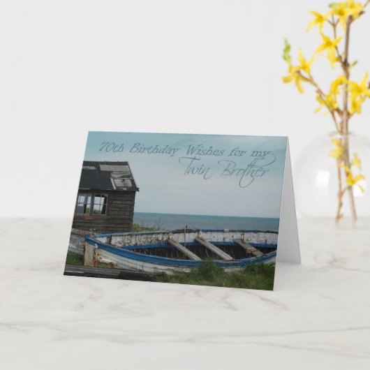 70e verjaardag tweelingbroer kaart (Gele Bloem)