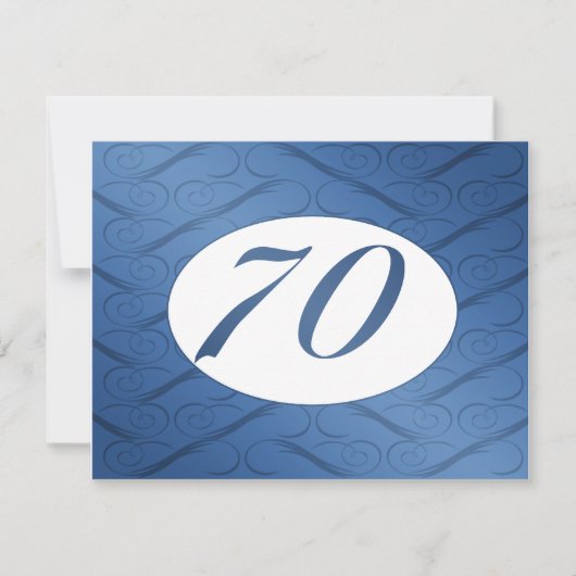 70e verjaardag uitnodiging (blauw) (Voorkant)