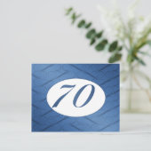 70e verjaardag uitnodiging (blauw) (Staand voorkant)