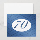 70e verjaardag uitnodiging (blauw) (Voorkant / Achterkant)