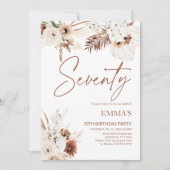 70e verjaardag uitnodiging Boho Pampas (Voorkant)