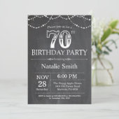 70e verjaardag Uitnodiging Chalkboard String Light (Staand voorkant)