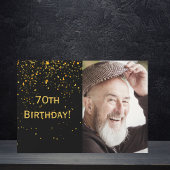 70e verjaardag uitnodiging foto zwart voor jongens