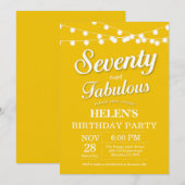 70e verjaardag uitnodiging geel fabulous (Voorkant / Achterkant)