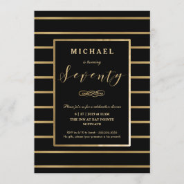 70e verjaardag uitnodiging - Goud, Elegant Manneli