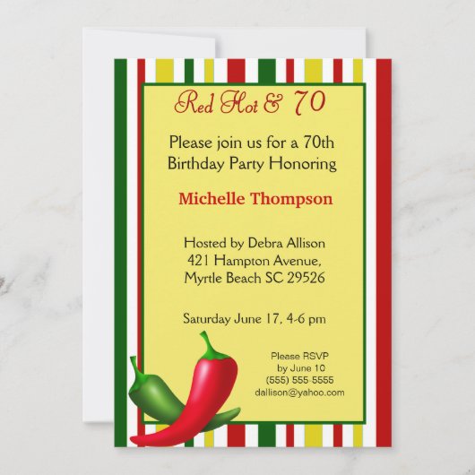 70e verjaardag Uitnodigingen (Voorkant)