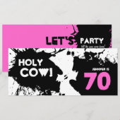 70e verjaardag Uitnodigingen - Heilige Koe! (Voorkant / Achterkant)