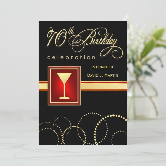 70e verjaardag Uitnodigingen van de Partij van de  (Staand voorkant)