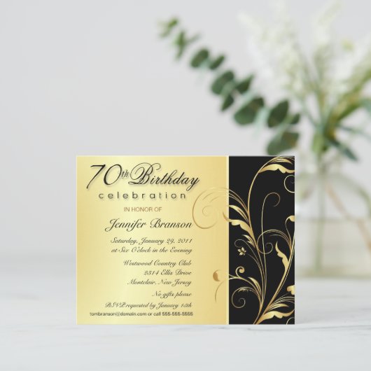 70e verjaardag Uitnodigingen van de Verrassingsdag (Staand voorkant)