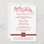 70e verjaardag Uitnodigingen voor een verrassingsf (Achterkant)