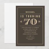 70e verjaardag Uitnodigingen voor mannen (Voorkant / Achterkant)