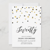 70e verjaardag van Black & Gold Simple 70 Kaart (Voorkant)