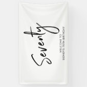 70e verjaardag van Black & White Party - Welkomstb Spandoek (Verticaal)