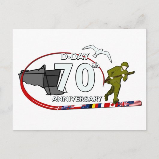 70e verjaardag van D-Day Briefkaart (Voorkant)