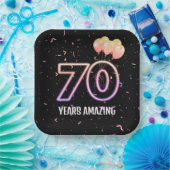 70e verjaardag van de ballonnen en Confetti Papieren Bordje (Feest)