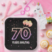 70e verjaardag van de ballonnen en Confetti Papieren Bordje (Feest)