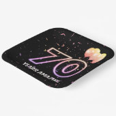 70e verjaardag van de ballonnen en Confetti Papieren Bordje (Gebogen)