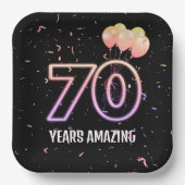 70e verjaardag van de ballonnen en Confetti Papieren Bordje (Voorkant)