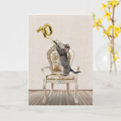 70e verjaardag van de ballonnen en de kat van de t kaart (Gele Bloem)