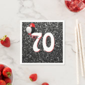 70e verjaardag van de ballonnen op Black Glitter N Servet (Insitu)