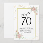 70e verjaardag van de bloeiende bloem kaart (Voorkant / Achterkant)