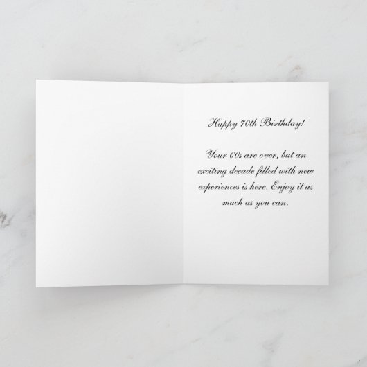 70e verjaardag van de borst en bier tot 70 jaar kaart (Binnen)