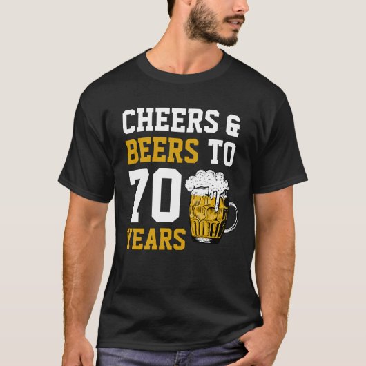 70e verjaardag van de borst en bier tot 70 jaar t-shirt (Voorkant)