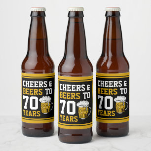 70e verjaardag van de Cheers & Beers tot 70 jaar F Bier Etiket
