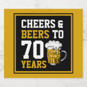 70e verjaardag van de Cheers & Beers tot 70 jaar F Bier Etiket (Enkel label)