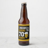 70e verjaardag van de Cheers & Beers tot 70 jaar F Bier Etiket (Voorkant)