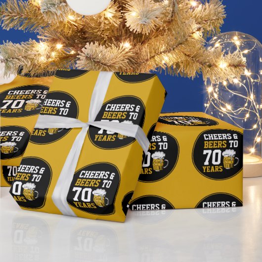 70e verjaardag van de Cheers & Beers tot 70 jaar F Cadeaupapier (Feestdagen)